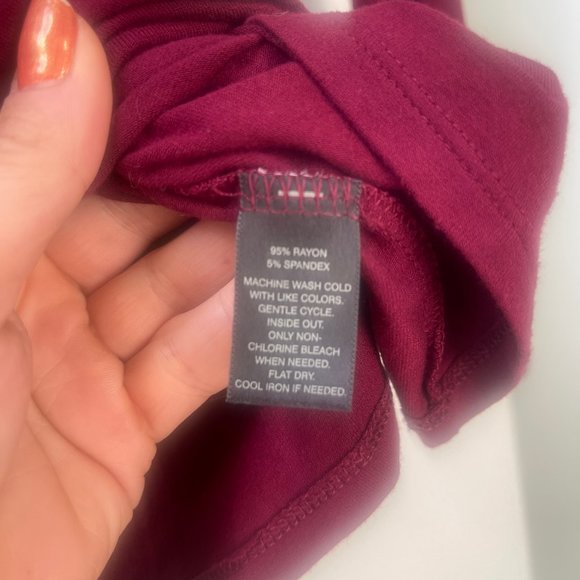 White House Black Market Cranberry Red Turtleneck, S, Button detail at wrists - Picture 4 of 7